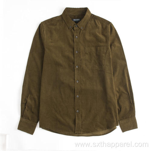 Classical Men's Long Sleeve Warmly Thick Corduroy Shirt